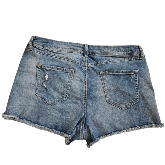 LC Lauren Conrad Embroidered Daisy Distressed Cut Off Shorts Sz 8 - Picture 4 of 6